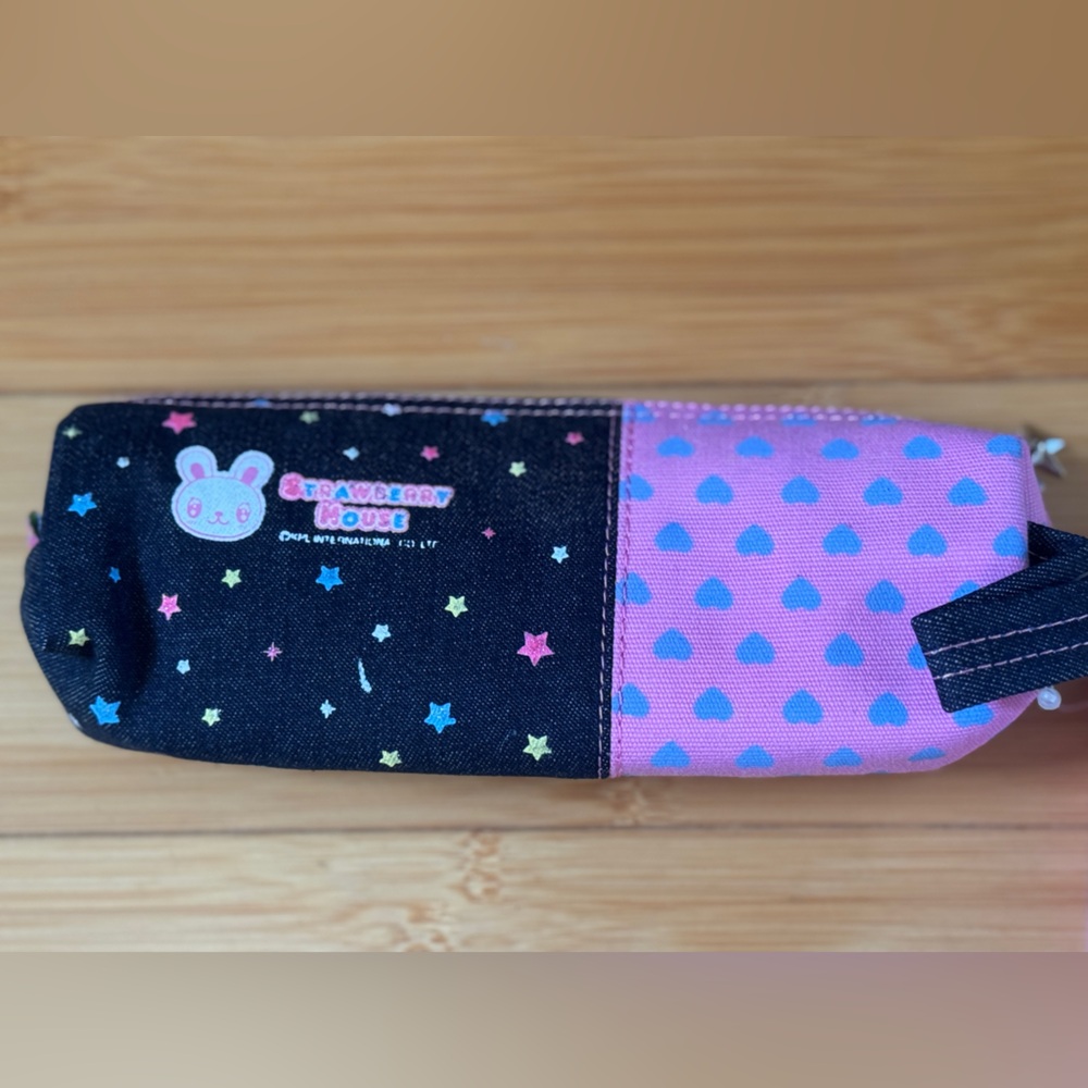 🌈3/$15 Kawaii Pink Pencil Case with Hearts and Stars